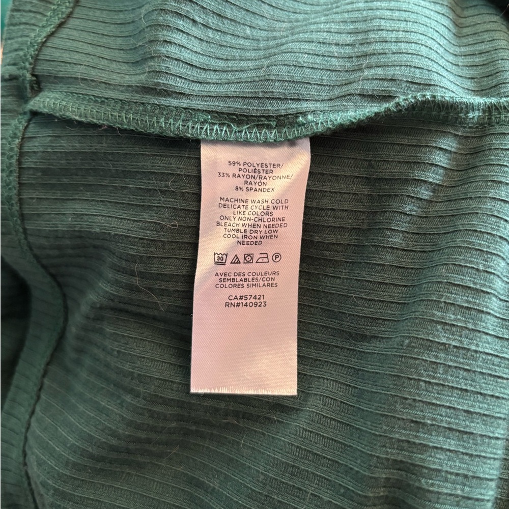 LOFT Deep Green Ruffle V-Neck Blouse - Picture 5 of 5